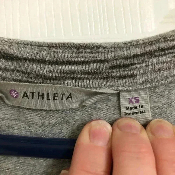 Athleta Grey Sporty Tee Dress V-Neck  Extra Small - Picture 8 of 16